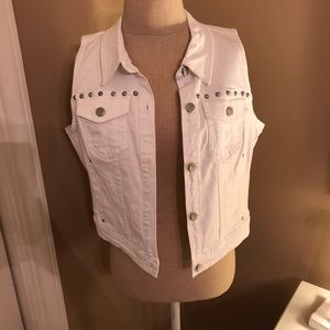 White Denim Vest